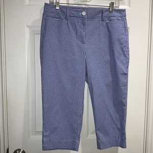 Talbots Petites Perfect Skimmer Curvy capris Sz 8P gingham cotton blend